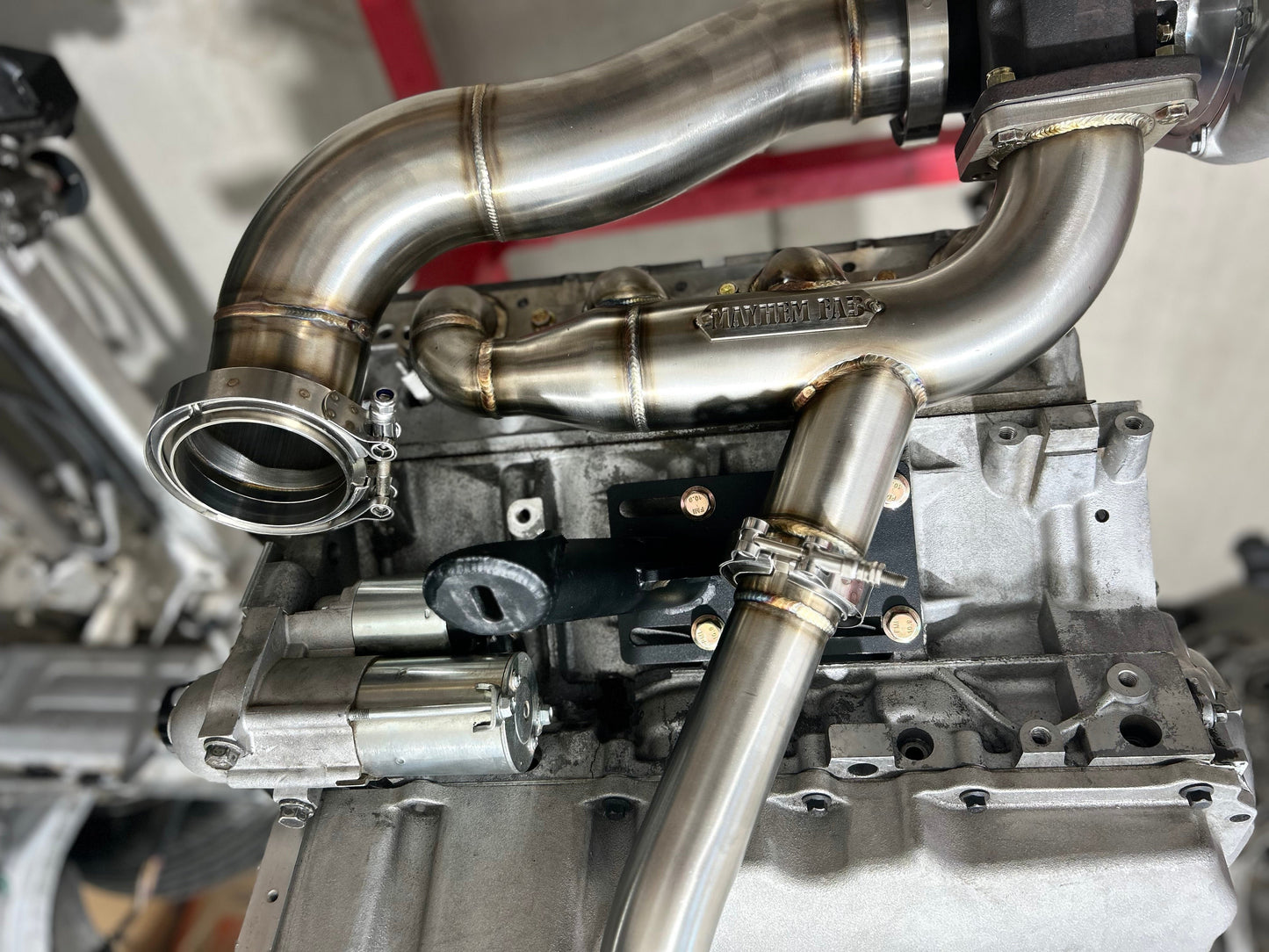 MayhemFab LSE90 Single Turbo kit T4 flange- Hotside+Coldside+Turbo/Intercooler/BOV/Wastegate